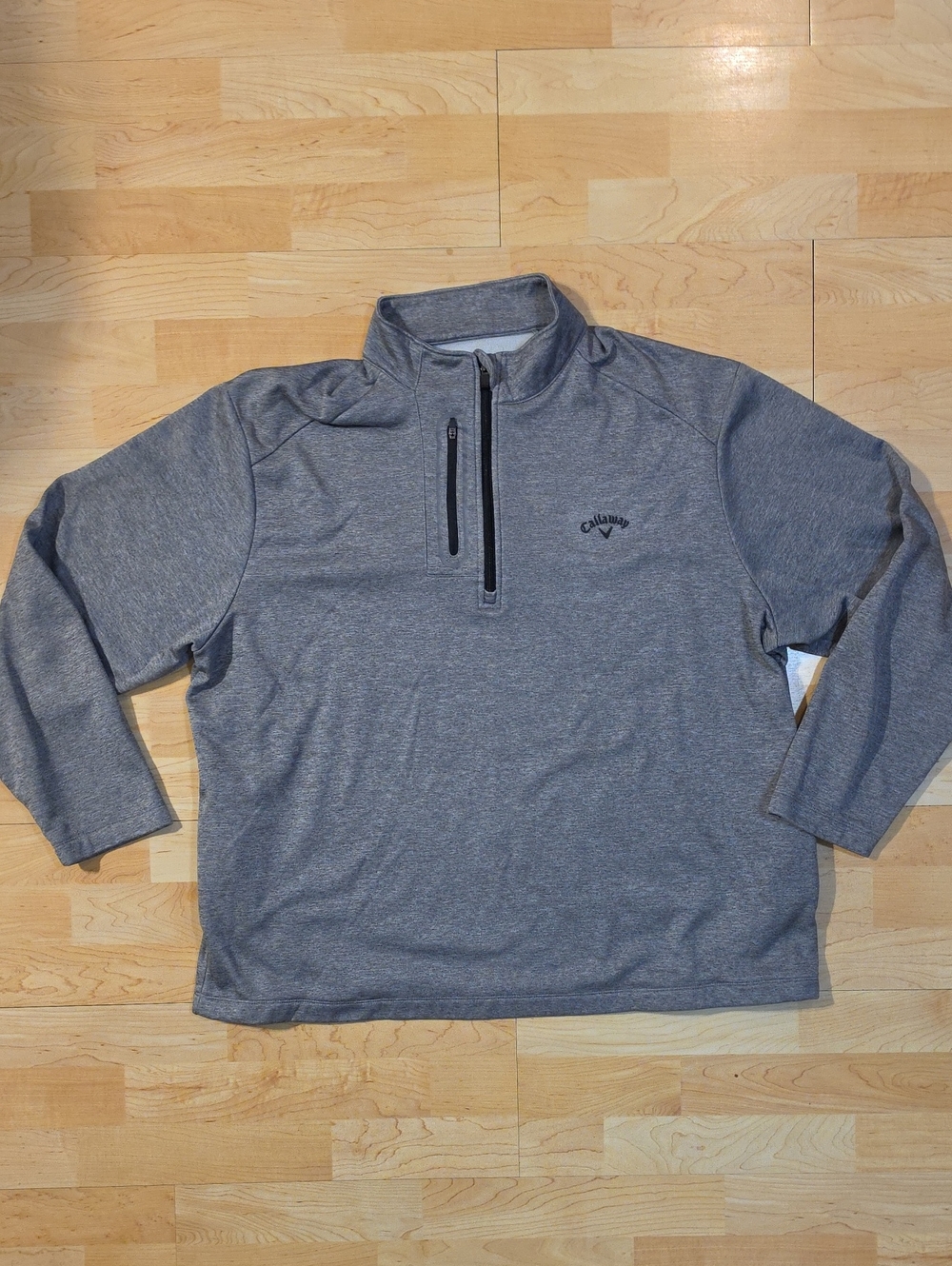 Men's Callaway Golf Gray 1/4 Zip Fleece Pullover Shirt Size XXL Pre-owned
